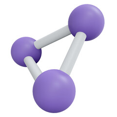 3d rendering of atom icon isolated on white concept of science element icon. 3d render illustration cartoon style.
