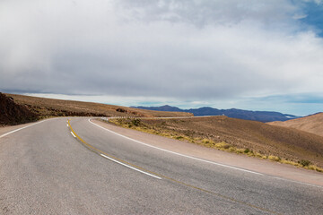 Scenic Mountain Road in a desertic landscape