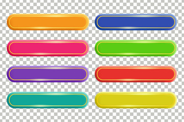 Fototapeta premium colorful curved rectangle label banner, web buttons, collection vector design