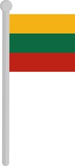 Vector illustration of the flag of lithuania on a flagpole