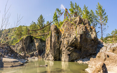 Katunsky destroyed bridge in Altai