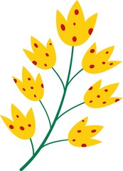 Stylized vector flower in cartoon style.