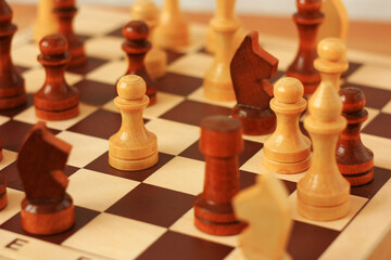 Chess pawn on a chessboard