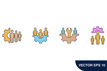 Technical Support icons  symbol vector elements for infographic web