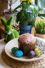 Easted decorations with colored eggs