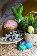Easted decorations with colored eggs
