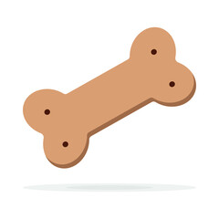 Dog food biscuit. Dog bone food in cartoon flat style design isolated on white background, pet food vector illustration for web site or mobile application.Pet toy and food symbol, Clip-art.	
