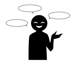 怪しい話をする悪人イメージのシンプルな素材