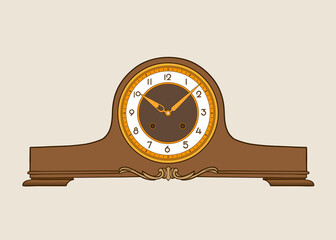 Multi colored vector illustration of an old watch