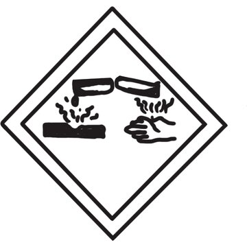 illustration, corrosive chemical symbol on white background