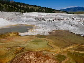 Mammoth Hot Spring in Yellowstone National Park, Wyoming, USA.