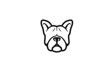 creative British bulldog face head logo icon design illustration