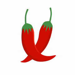 Vector illustration of red chili, its spicy taste is usually used for cooking spices