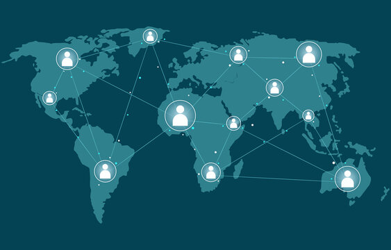 Social Network Concept. Connecting And Communicating Around The World. More People Are Connecting With People All Over The World. Vector Illustration Eps10.