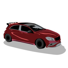 Obraz na płótnie Canvas Vector illustration of a red sports car