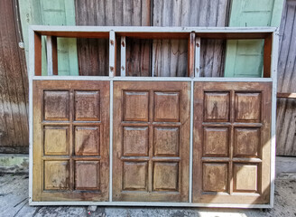old teak wood window