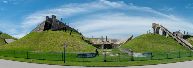 Battery Seminole a reinforced concrete 12 inch coastal mortar battery on Fort Taylor, Florida on...