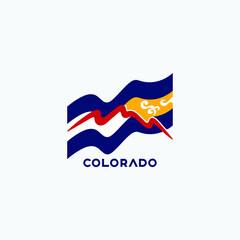 Colorado emblem badge with line styles illustration