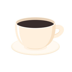 Coffee cup vector on white background. Cup of Fresh Coffee. Vector Illustration.