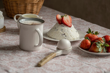 milk and strawberries