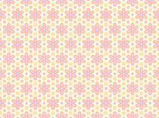Minimal flowers texture seamless pattern. Repeating simple geometrical shapes modern background.