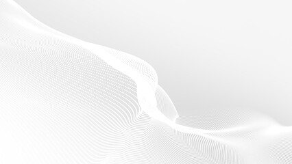 Dot white gray wave light technology texture background. Abstract big data digital concept. 3d rendering.