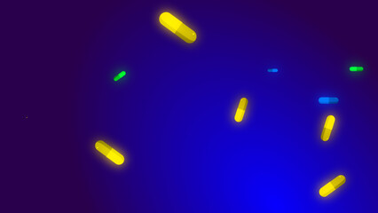 Drug prescription forpill medicine capsule pattern with blue background. Abstract healthcare technology and science medical  concept.