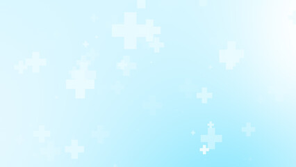 Abstract white blue green colors cross pattern healthcare background.