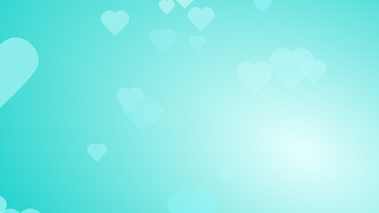 Medical health green blue hearts pattern background. Abstract healthcare technology and science concept.