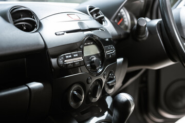 Fototapeta na wymiar Modern car radio and CD player