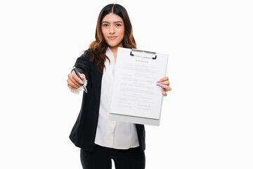 Female attorney with legal papers