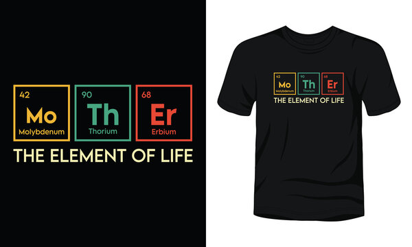 "Mother" periodic table t-shirt design.