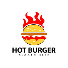 Hot Burger Icon Logo Design Element
