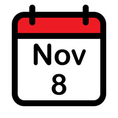 Calendar icon with eighth November