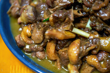 A plate of delicious Chinese home cooking, beer braised duck