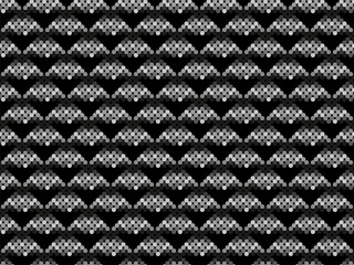 Seamless black circle triangles pattern. textile fabric design
