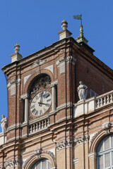 Clock tower of the old ducal palace of Modena, Italy, historical place