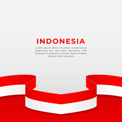 Banner with Indonesia ribbon flag