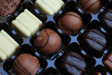 Belgium chocolates in a box