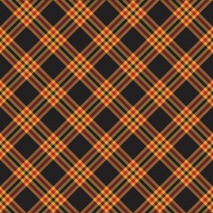 Orange Chevron Plaid Tartan textured Seamless Pattern Design