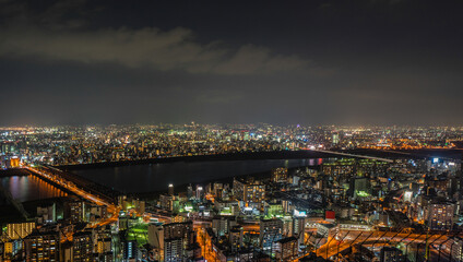 Night view of Osaka, Japan