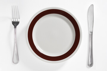 Clean plate and cutlery