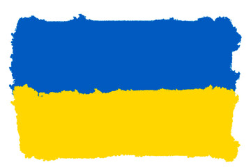 illustration of the flag of Ukraine on a white background. imitation oil painting. Glory to Ukraine
