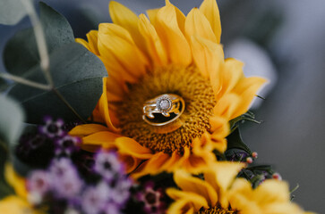 Sunflower Wedding Rings