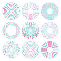 Abstract circle patterns. Elements for design.