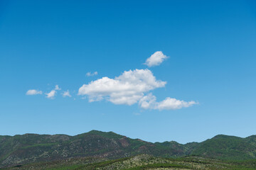 Landscape of blue sky and mountain