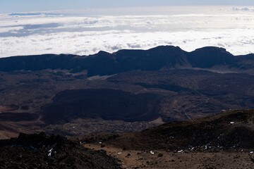 Photo of the National Park of Teide, with the volcano in Tenerife during a sunny day in winter. 