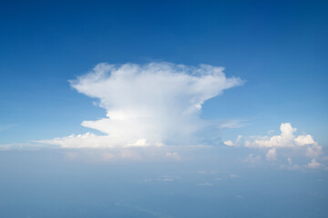 Fototapeta na wymiar Aerial view of sky above the clouds