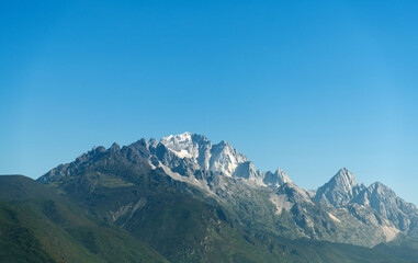 Mountain peak snow view in China