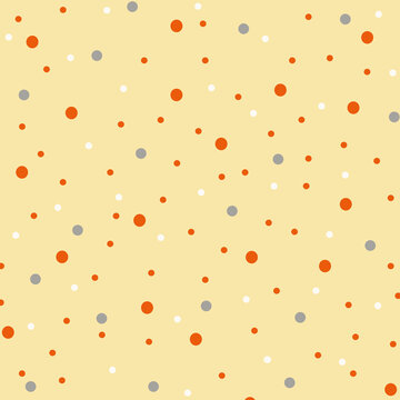 Simple geometric repeated pattern on orange and pastel background devided into four parts